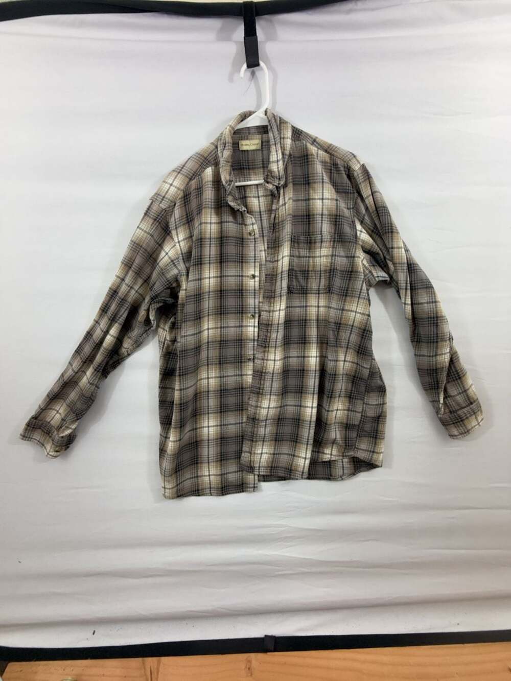 Hobbs Creek Flannel Shirt Size XL Brown Plaid Long Sleeve Button Down